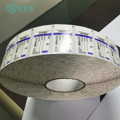 50*19mm মেডিকেল ব্লাড টিউব লেবেল 50-60mic পুরুত্বের রোল প্যাকিং