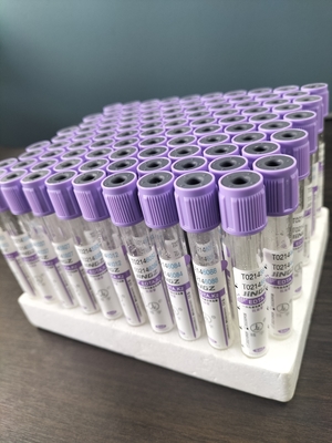গ্লাস K2 EDTA টিউব জন্য 1ml-10ml ক্ষমতা সঙ্গে বেগুনি টিউব লেবেল রঙ গ্লাস উপাদান