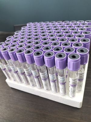 গ্লাস K2 EDTA টিউব জন্য 1ml-10ml ক্ষমতা সঙ্গে বেগুনি টিউব লেবেল রঙ গ্লাস উপাদান