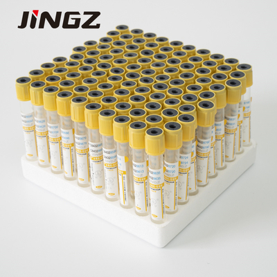 মেডিকেল ভ্যাকুয়াম রক্ত সংগ্রহ টিউব 2-10ml হলুদ শীর্ষ সঙ্গে জেল টিউব
