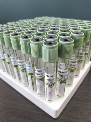 মেডিকেল রক্ত সংগ্রহ টিউব 2ml-10ml হালকা সবুজ ক্যাপ প্রেস ক্যাপ সহ রক্ত পরীক্ষার টিউব