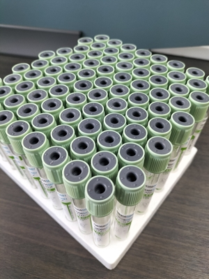 মেডিকেল রক্ত সংগ্রহ টিউব 2ml-10ml হালকা সবুজ ক্যাপ প্রেস ক্যাপ সহ রক্ত পরীক্ষার টিউব